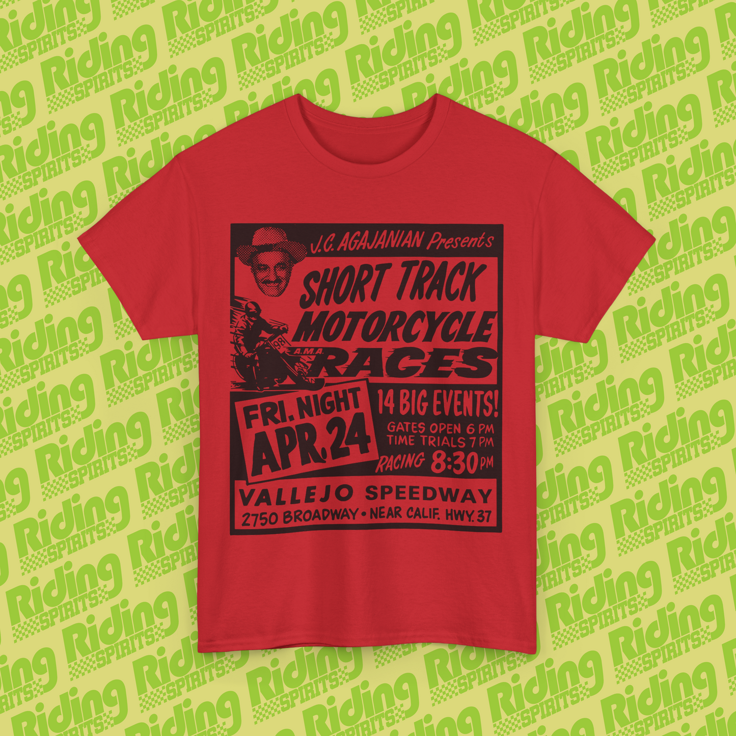 Vallejo Short track Retro 70s Flat track California Short Sleeve T-shirt
