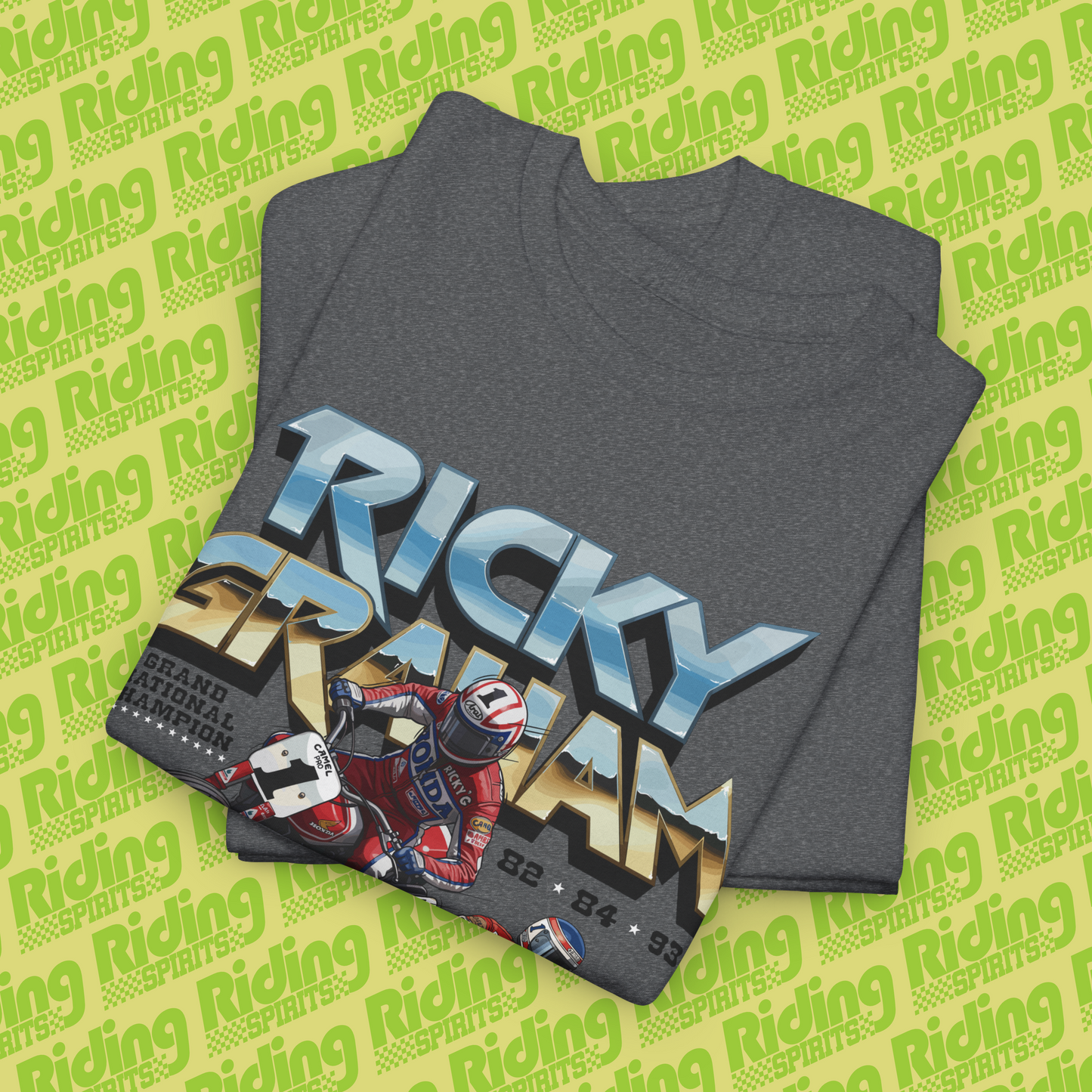 Flat Track hero Ricky Graham AMA Triple Champion Short Sleeve T-shirt