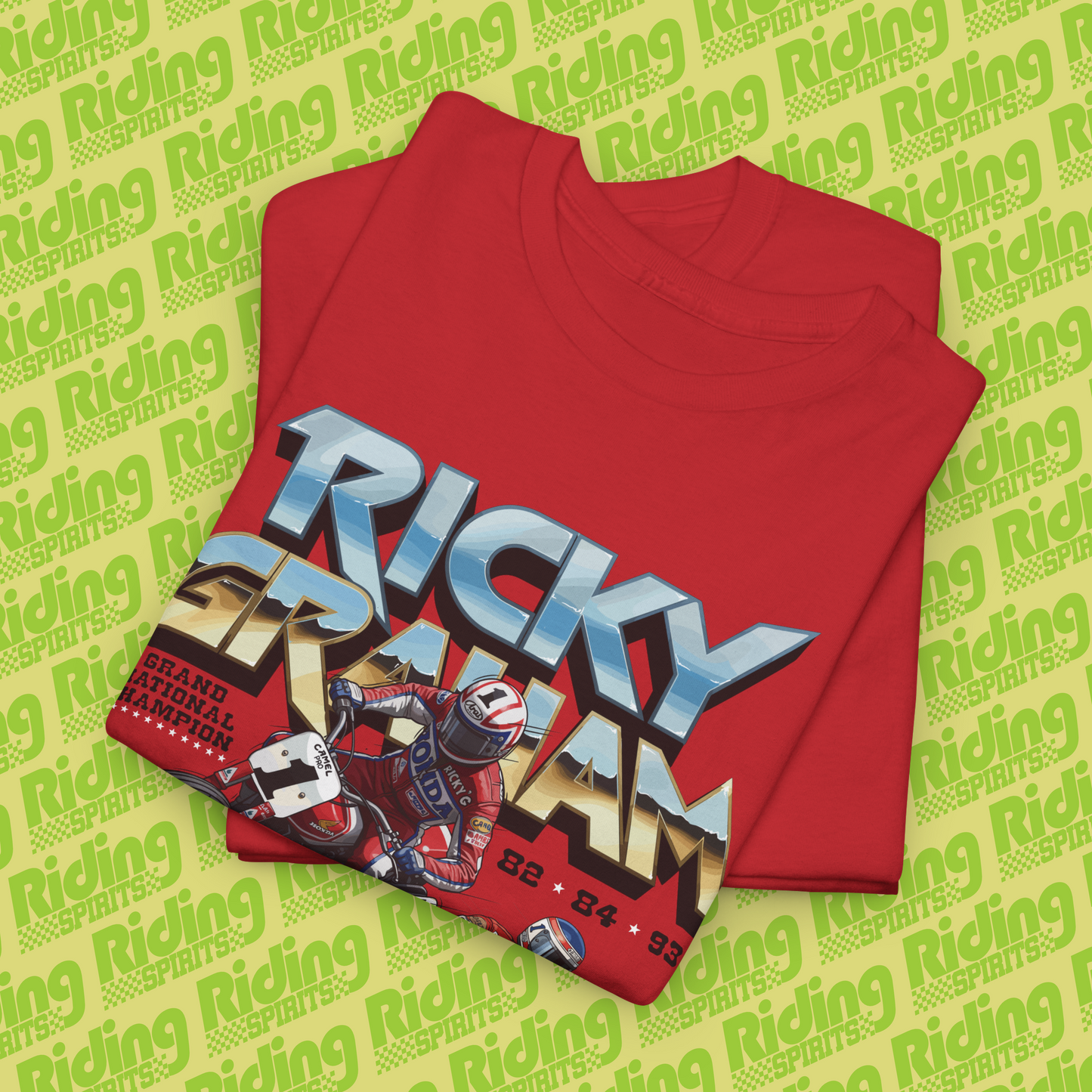 Flat Track hero Ricky Graham AMA Triple Champion Short Sleeve T-shirt
