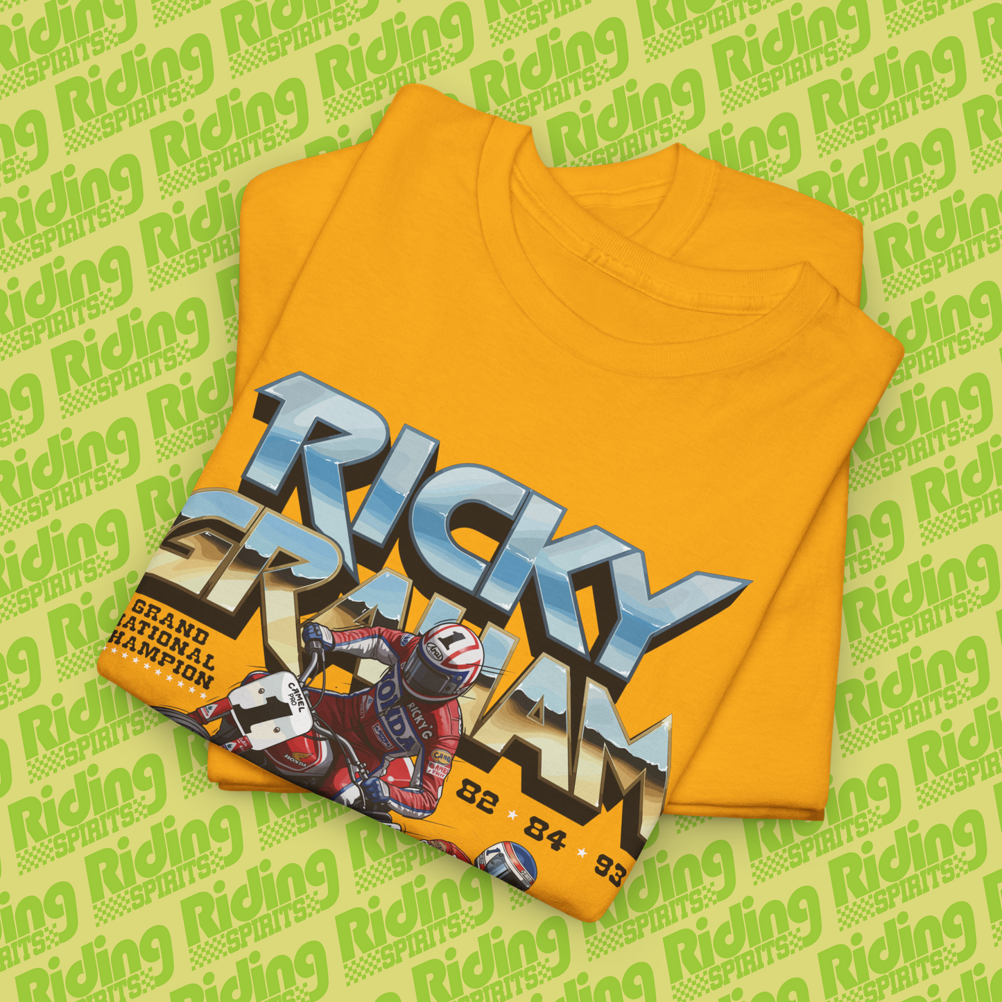 Flat Track hero Ricky Graham AMA Triple Champion Short Sleeve T-shirt