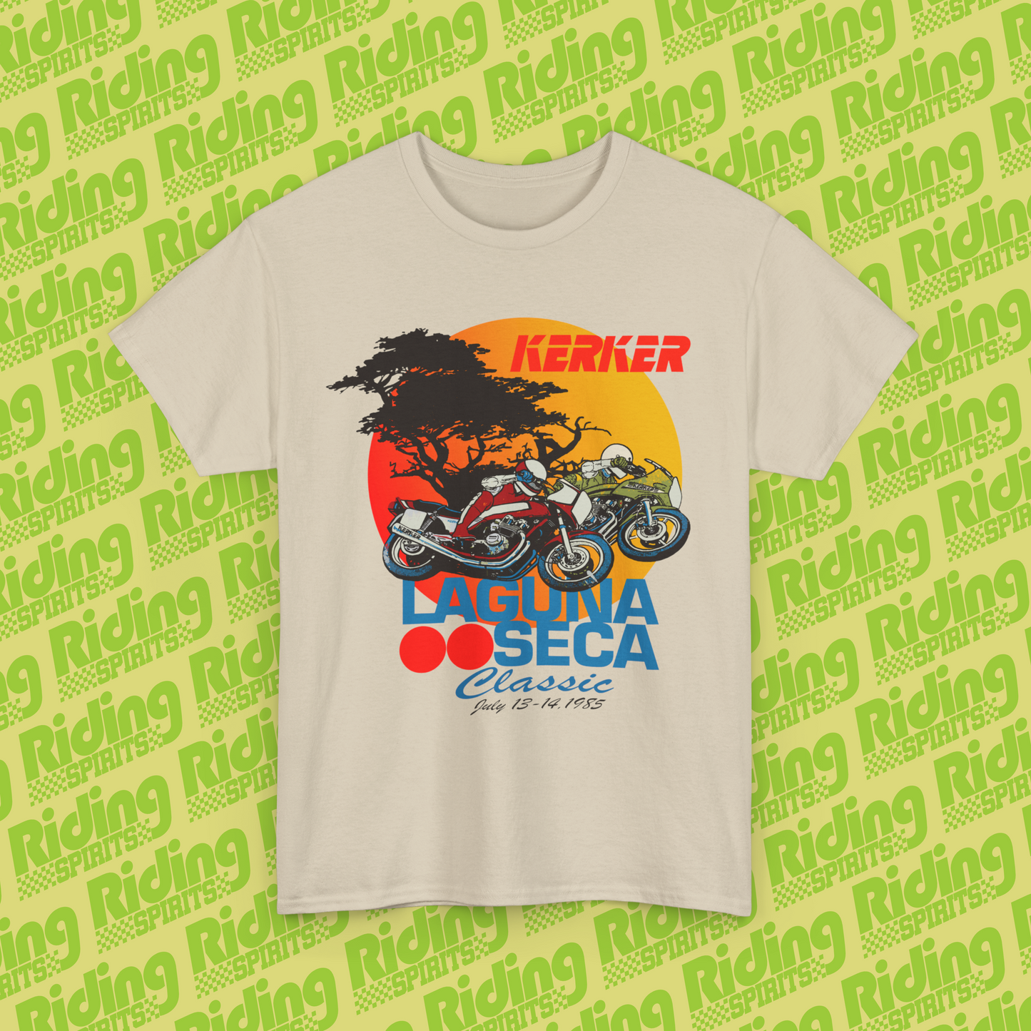 1985 Superbike Classic Laguna Seca , Road Racing AMA, Retro Short Sleeve T-shirt