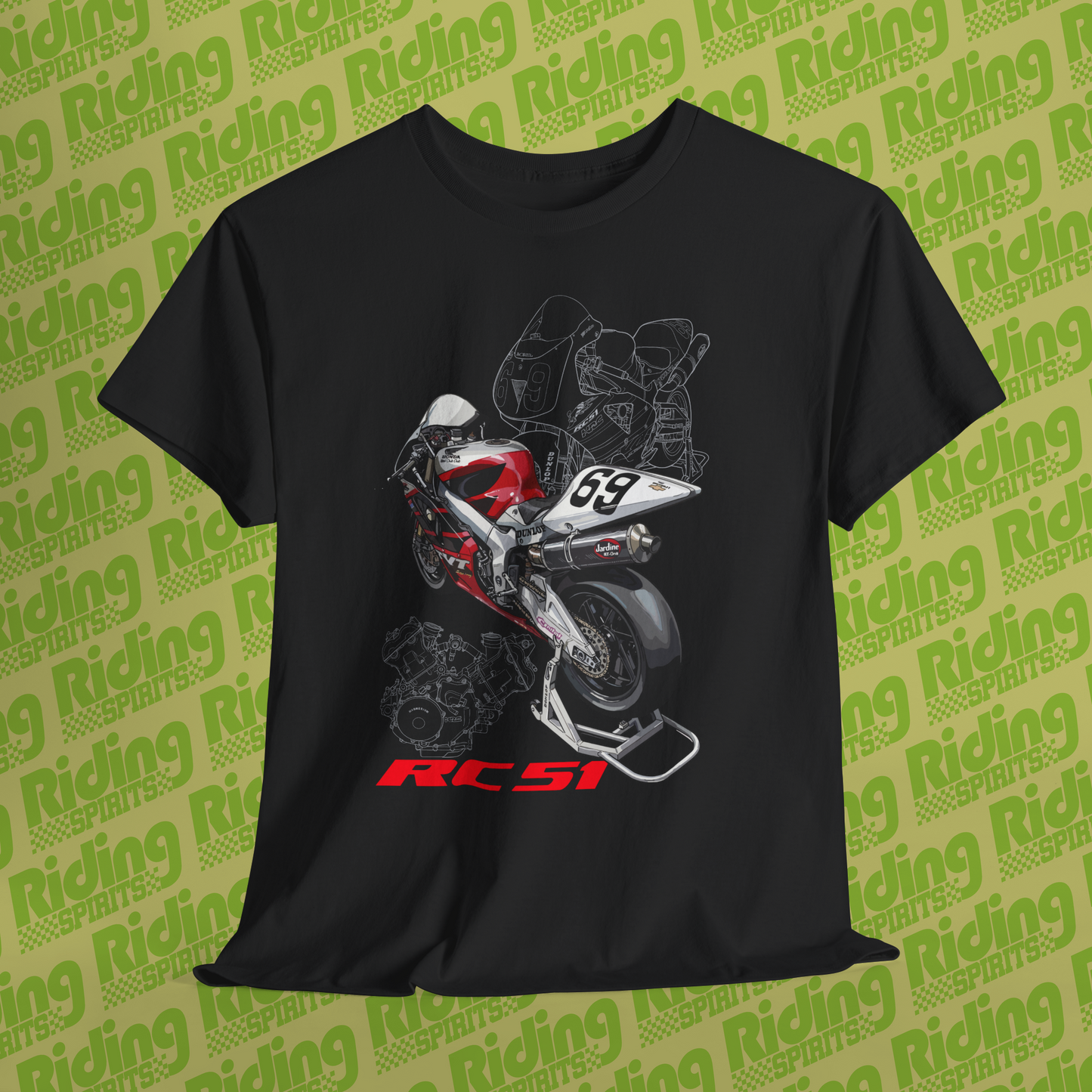 RC51 V Twin Superbike RVT VTR SP1 Short Sleeve Tshirt
