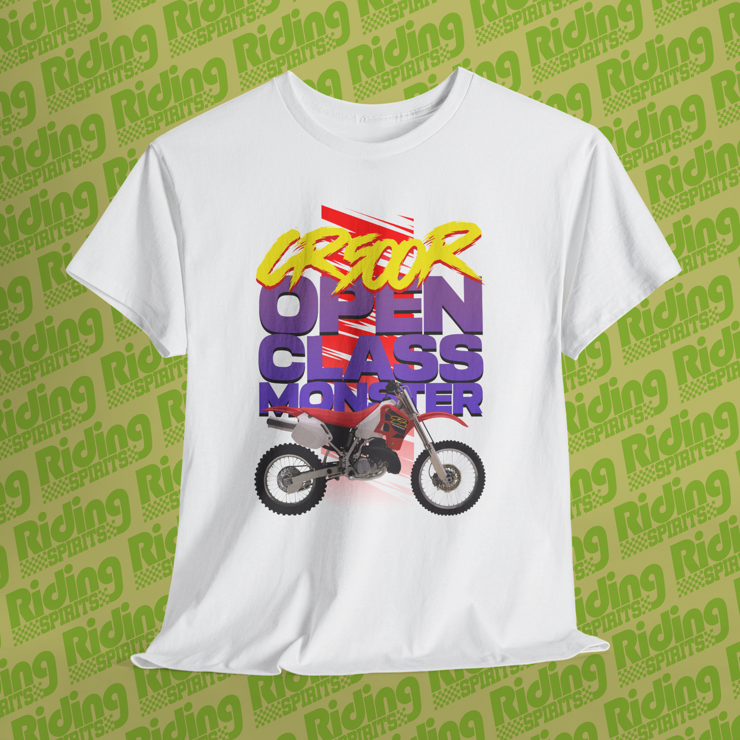 The Dirt Classics CR500R, Motocross 500, Vintage Open Class Monster 2 Stroke ,Short Sleeve Tshirt