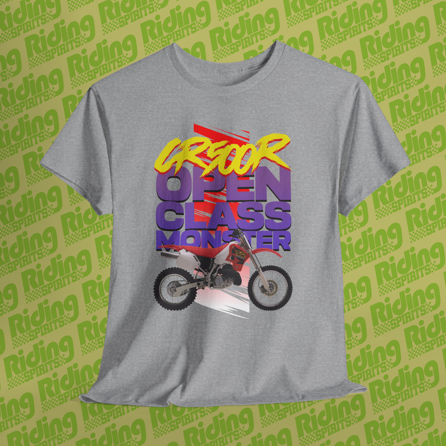The Dirt Classics CR500R, Motocross 500, Vintage Open Class Monster 2 Stroke ,Short Sleeve Tshirt