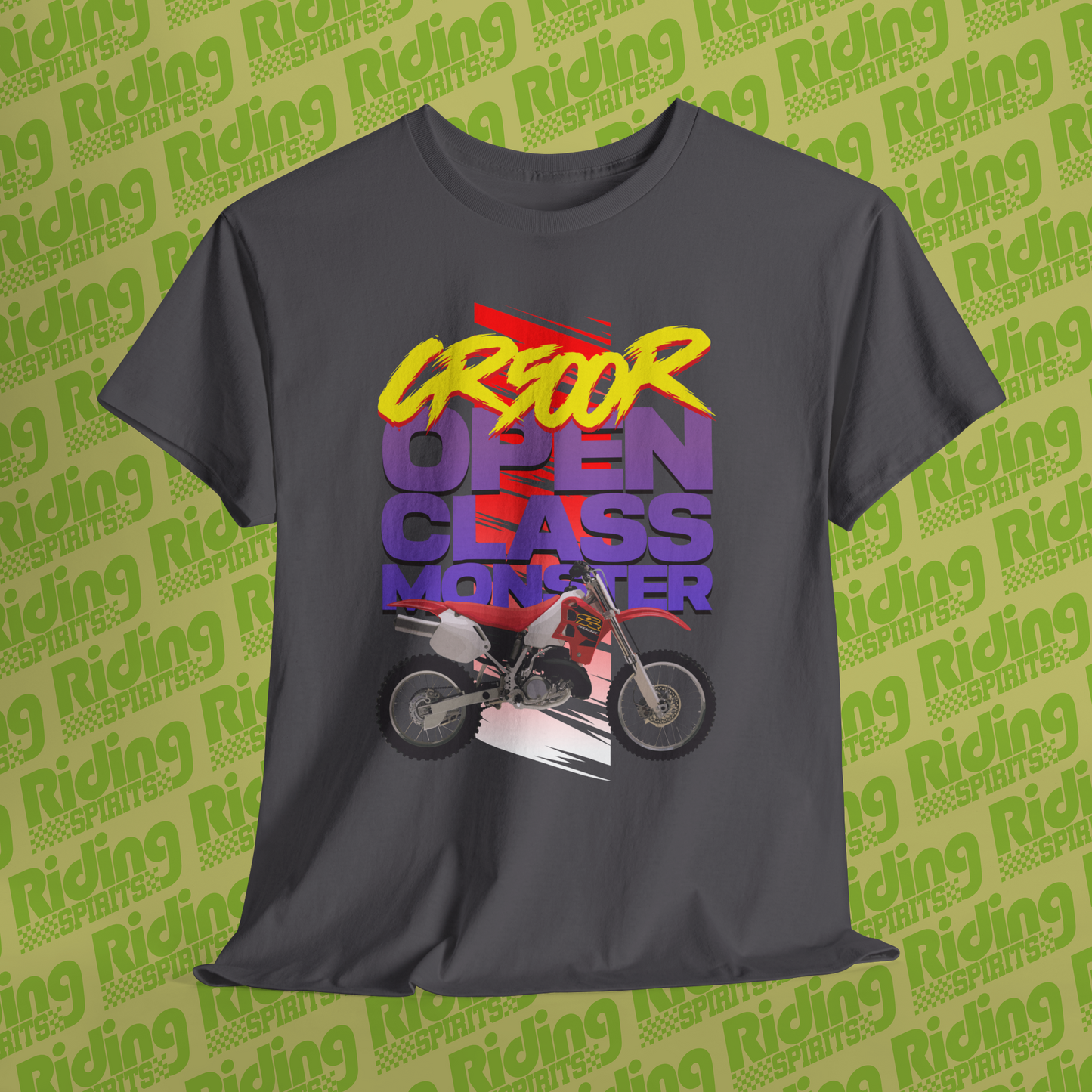 The Dirt Classics CR500R, Motocross 500, Vintage Open Class Monster 2 Stroke ,Short Sleeve Tshirt