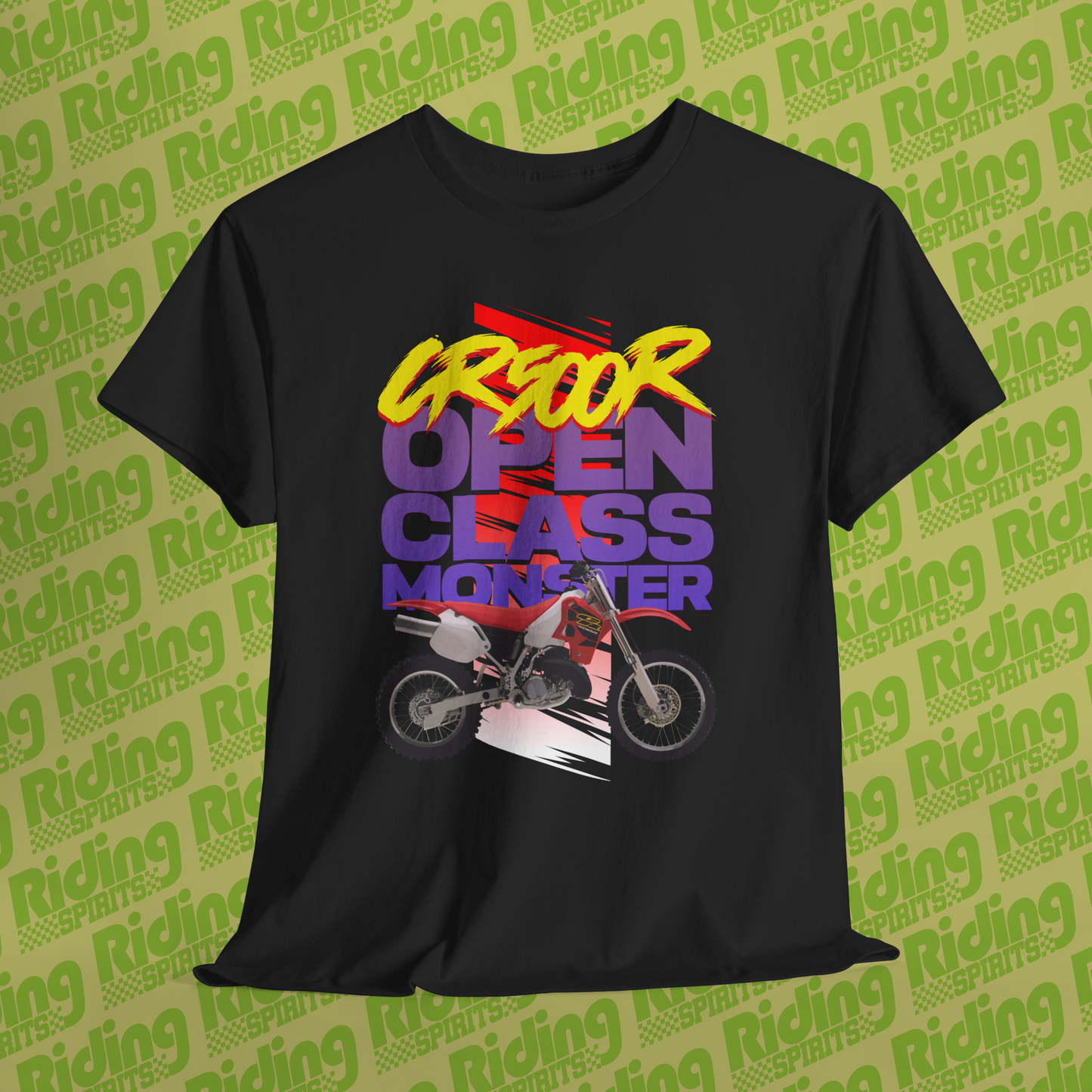 The Dirt Classics CR500R, Motocross 500, Vintage Open Class Monster 2 Stroke ,Short Sleeve Tshirt