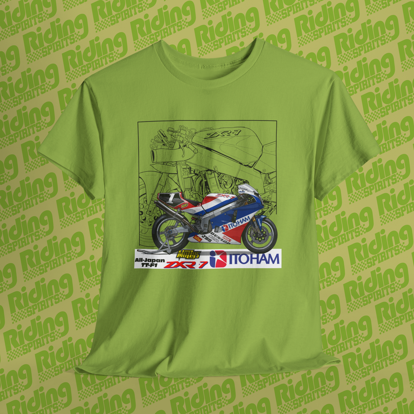 TTF1 Suzuka Winner ZXR7 Itoham Muzzy Short Sleeve Tshirt