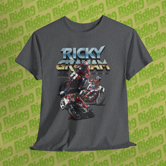 Flat Track hero Ricky Graham AMA Triple Champion Short Sleeve T-shirt