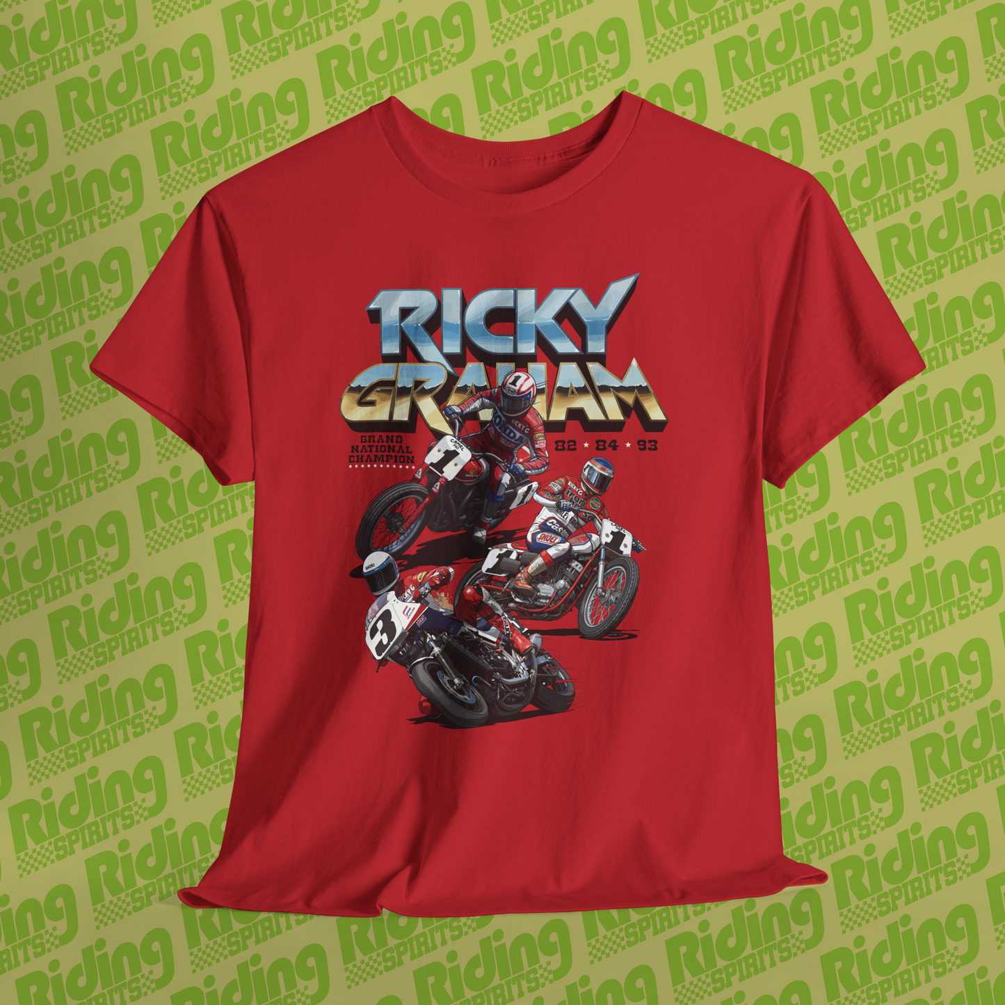 Flat Track hero Ricky Graham AMA Triple Champion Short Sleeve T-shirt