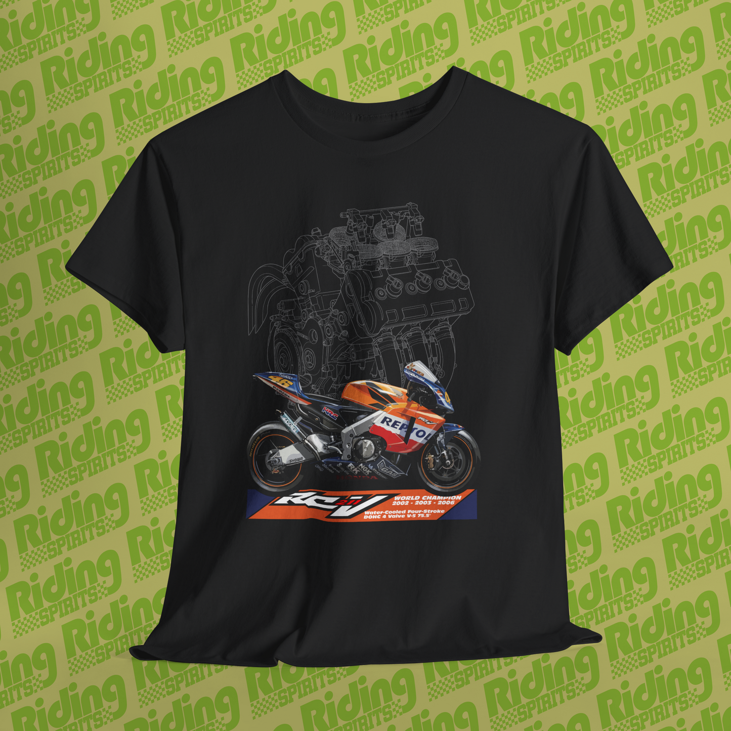 RC211V 4 stroke Revolution World Champion Short Sleeve T-shirt