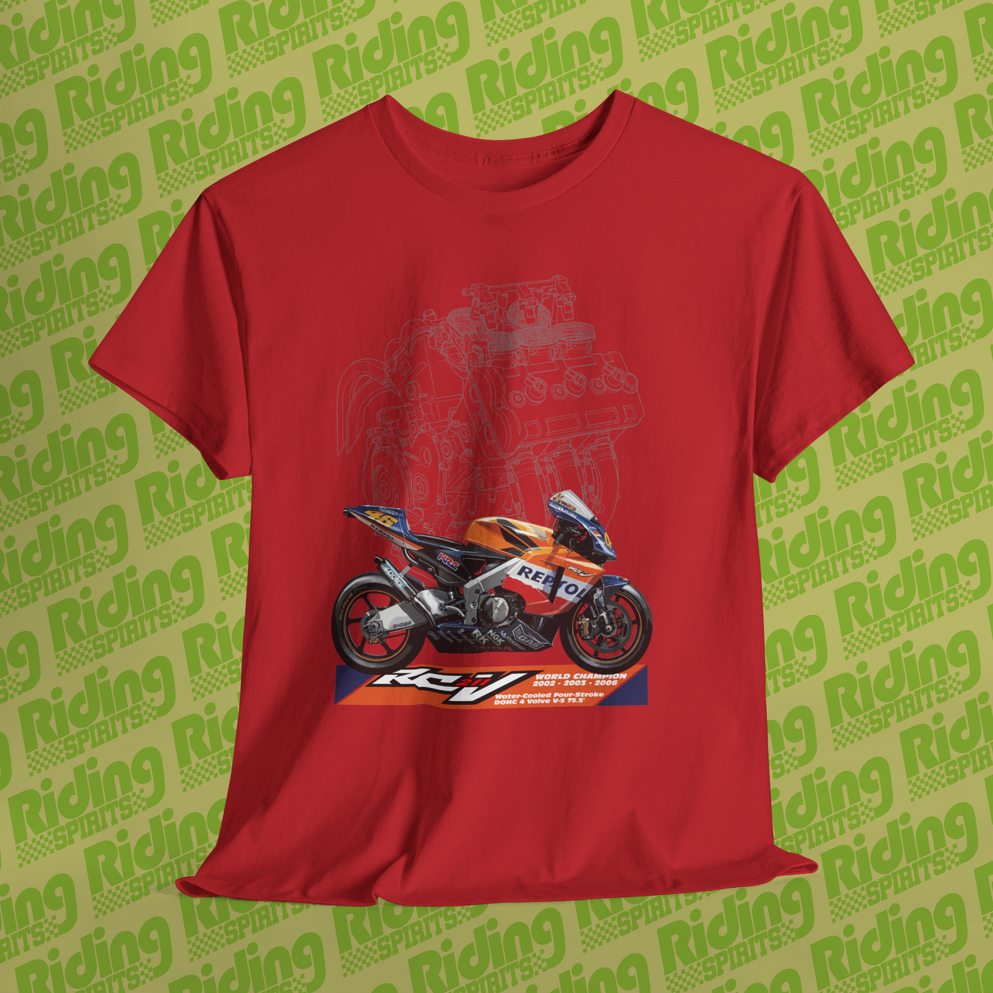 RC211V 4 stroke Revolution World Champion Short Sleeve T-shirt