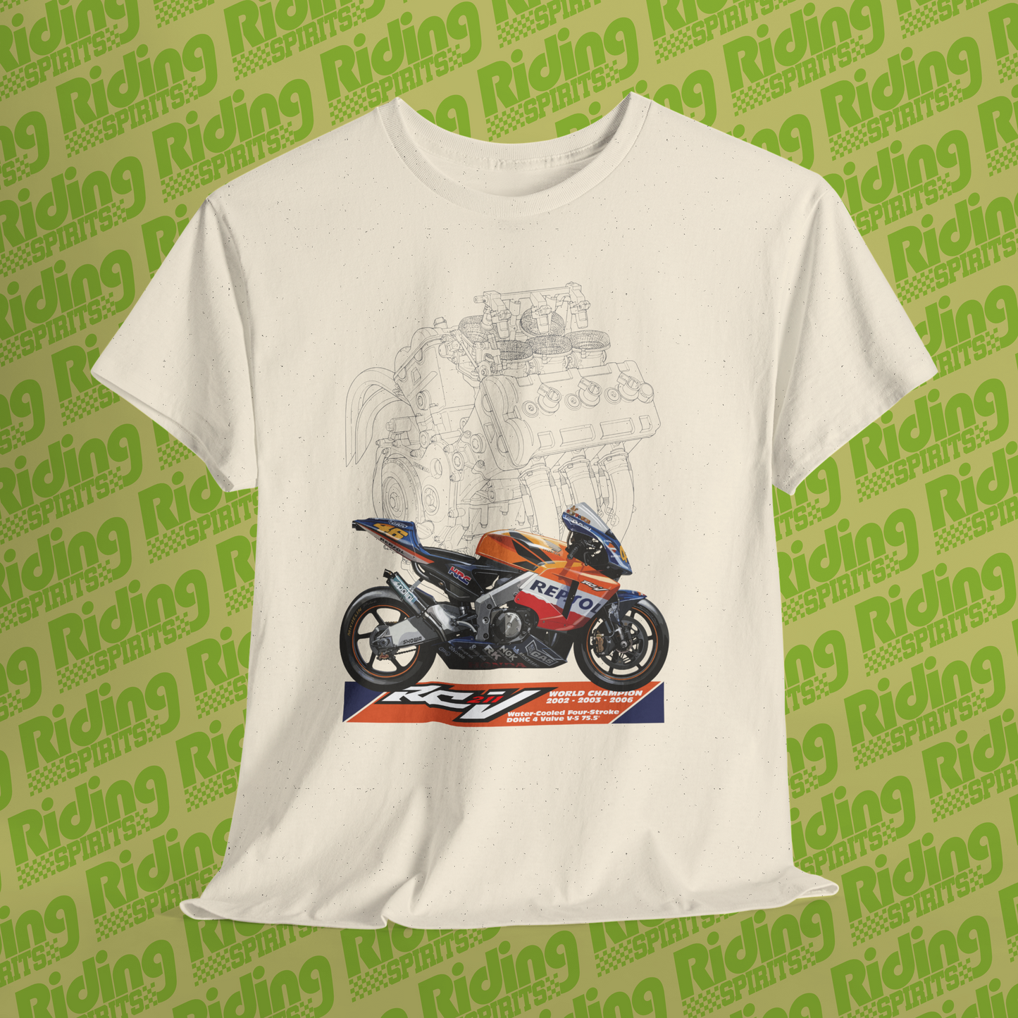 RC211V 4 stroke Revolution World Champion Short Sleeve T-shirt