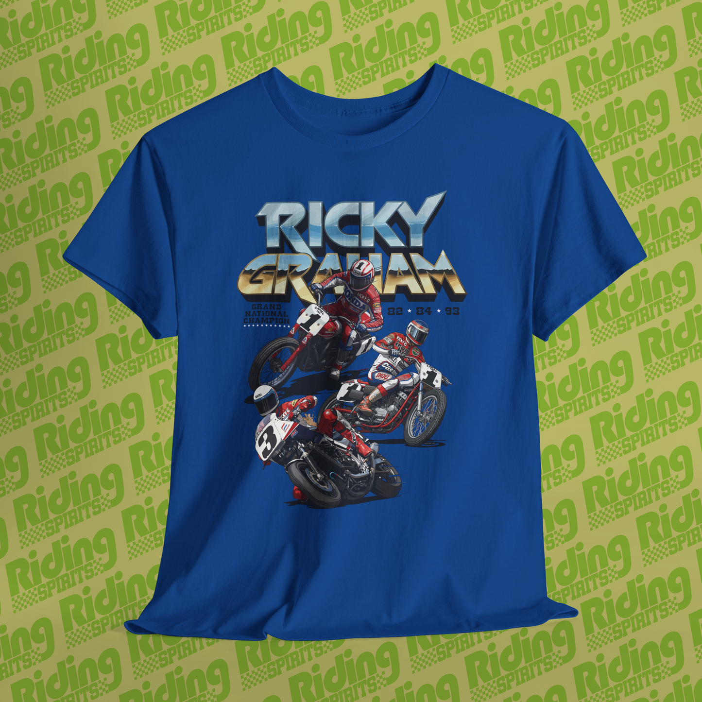 Flat Track hero Ricky Graham AMA Triple Champion Short Sleeve T-shirt