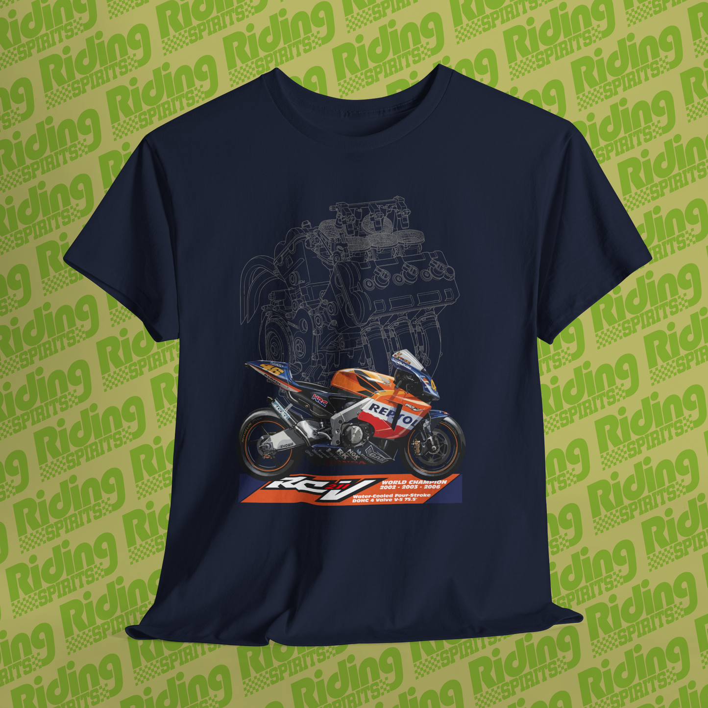 RC211V 4 stroke Revolution World Champion Short Sleeve T-shirt