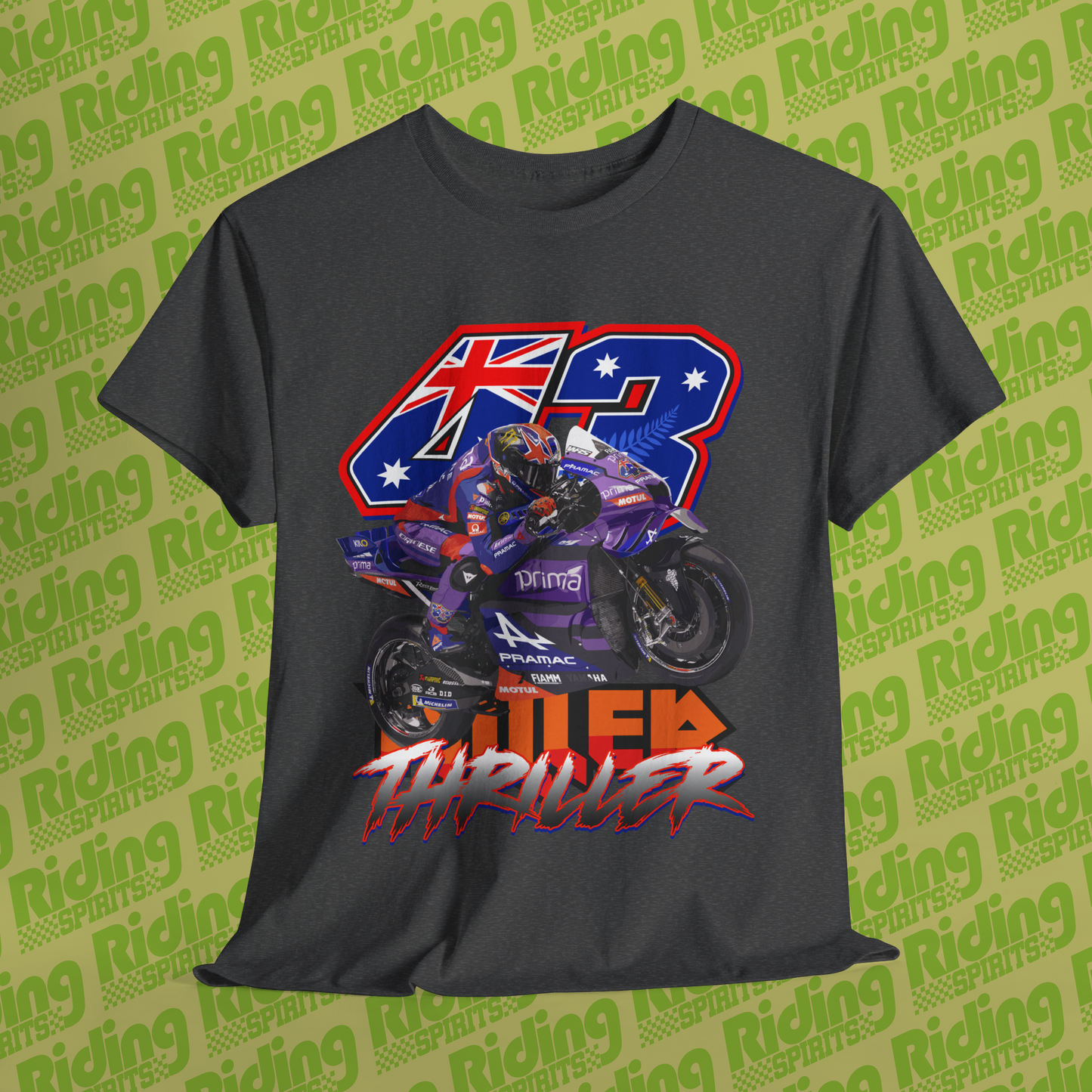 Support Miller The Thriller Aussie Force #43 GP Racer Down Under Short Sleeve T-shirt