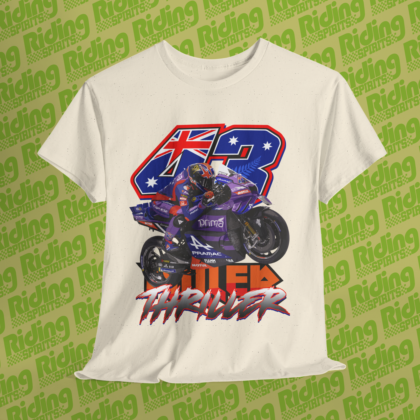 Support Miller The Thriller Aussie Force #43 GP Racer Down Under Short Sleeve T-shirt