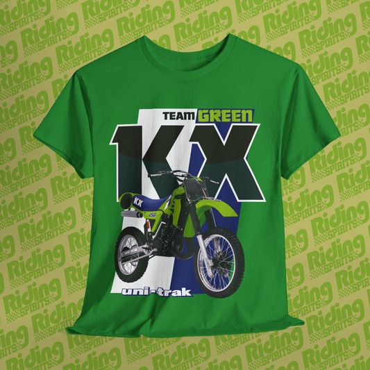Retro KX250 Whale Tail Team Green , Short Sleeve T-shirt