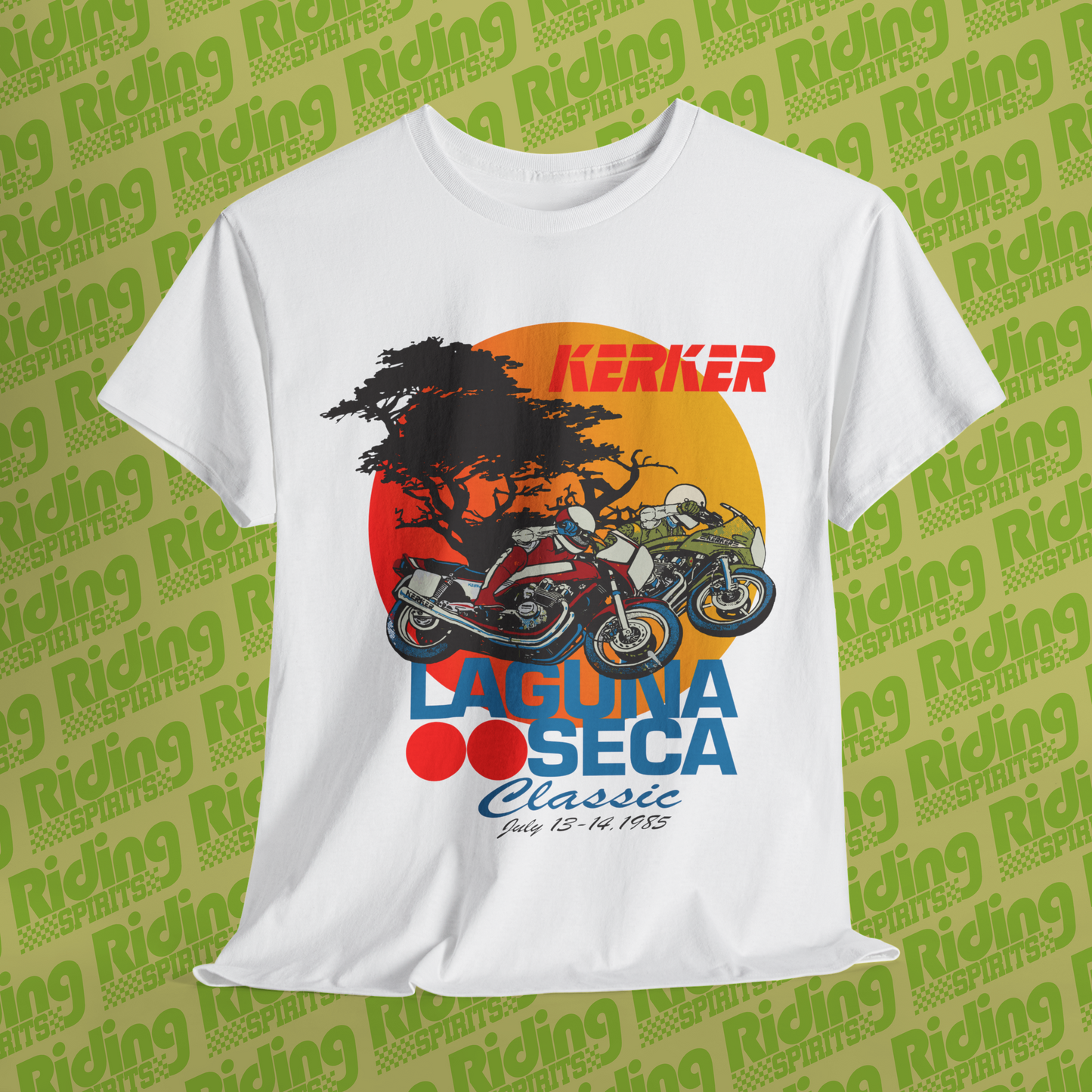 1985 Superbike Classic Laguna Seca , Road Racing AMA, Retro Short Sleeve T-shirt