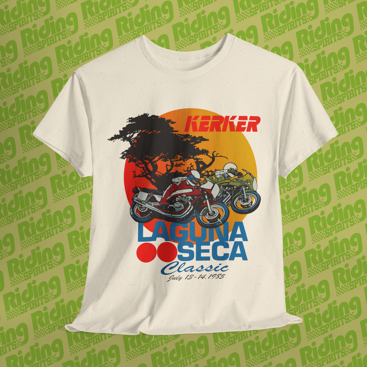 1985 Superbike Classic Laguna Seca , Road Racing AMA, Retro Short Sleeve T-shirt