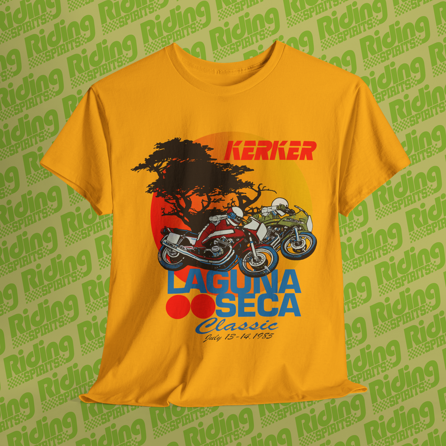 1985 Superbike Classic Laguna Seca , Road Racing AMA, Retro Short Sleeve T-shirt