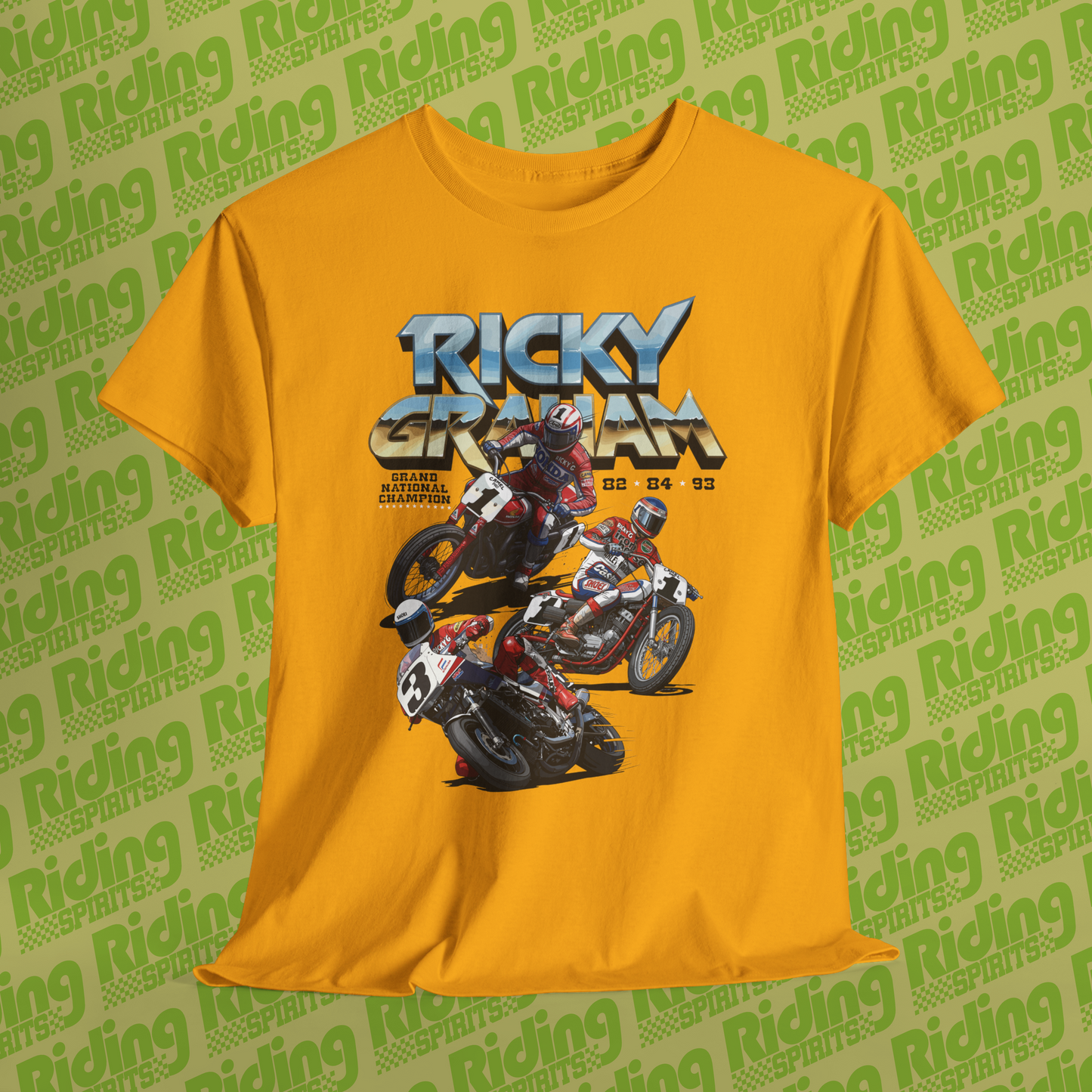 Flat Track hero Ricky Graham AMA Triple Champion Short Sleeve T-shirt